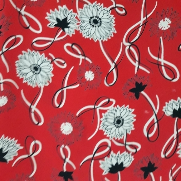 Laura Clark Skirt Floral Lining in Red and White Side Zipper Skirt Size Large - Picture 2 of 5